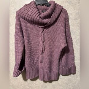 Talbots Wool Alpaca Cowlneck Sweater Top Purple Small